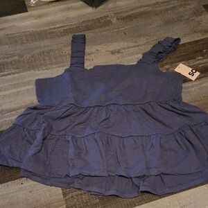 SO Blue Ruffled Camisole Tank Top